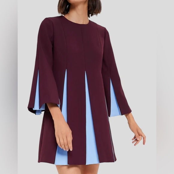 Tuckernuck Merlot And Sky Blue Long Sleeve Griffiths Dress - Picture 2 of 10
